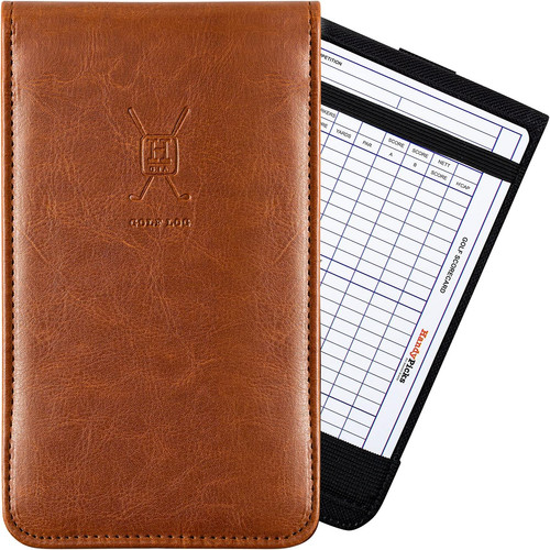Leather golf scorecard - golf,