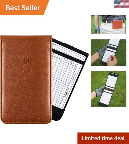 Leather golf scorecard holder - leather,